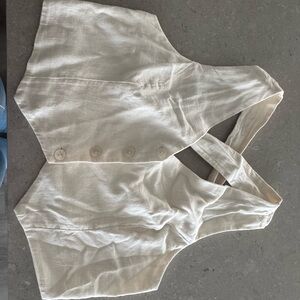 Abercrombie & Fitch Off-White Button-Up Vest
